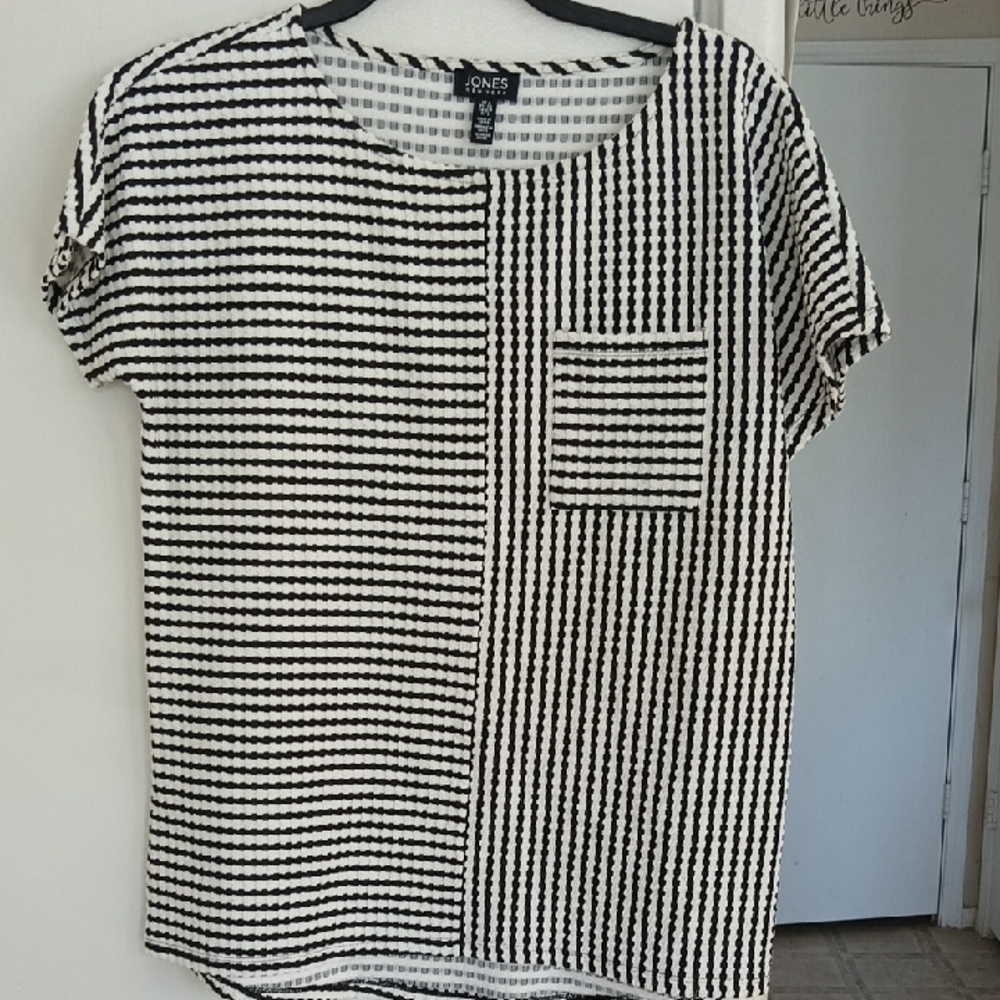 Jones New York Monochrome Patterned Blouse